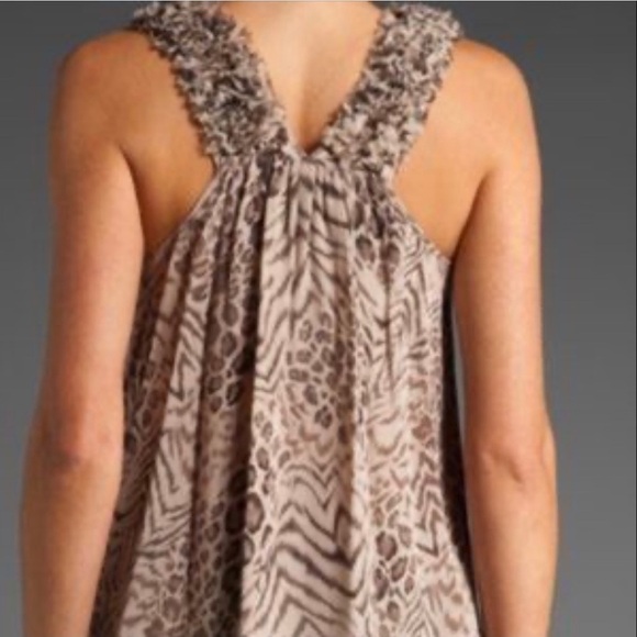 REBECCA TAYLOR MEOW MIX Leopard Print Silk Blouse - Picture 2 of 8